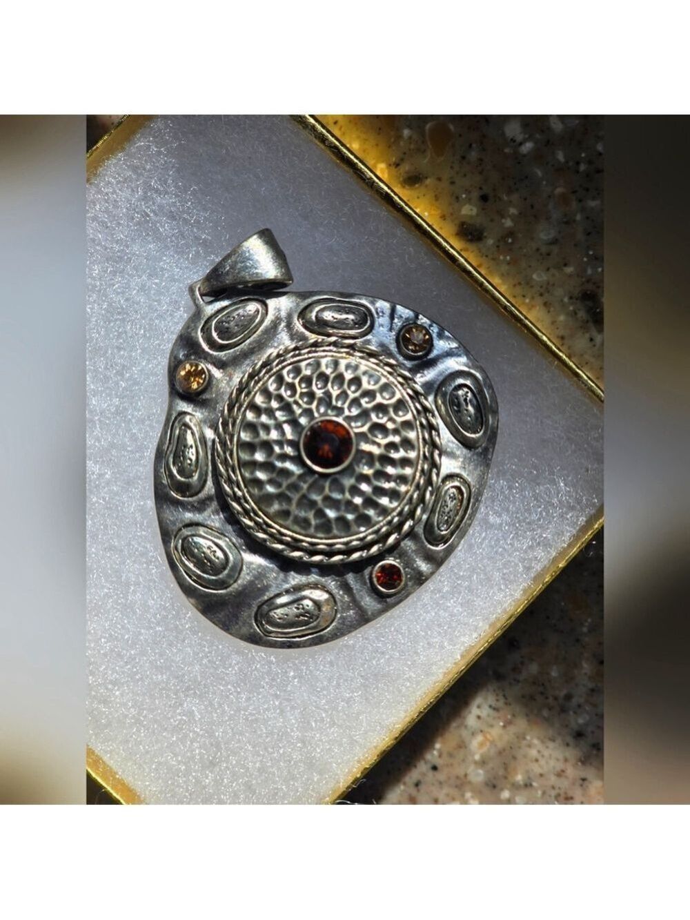 Vintage Silver Rhinestone Pendant